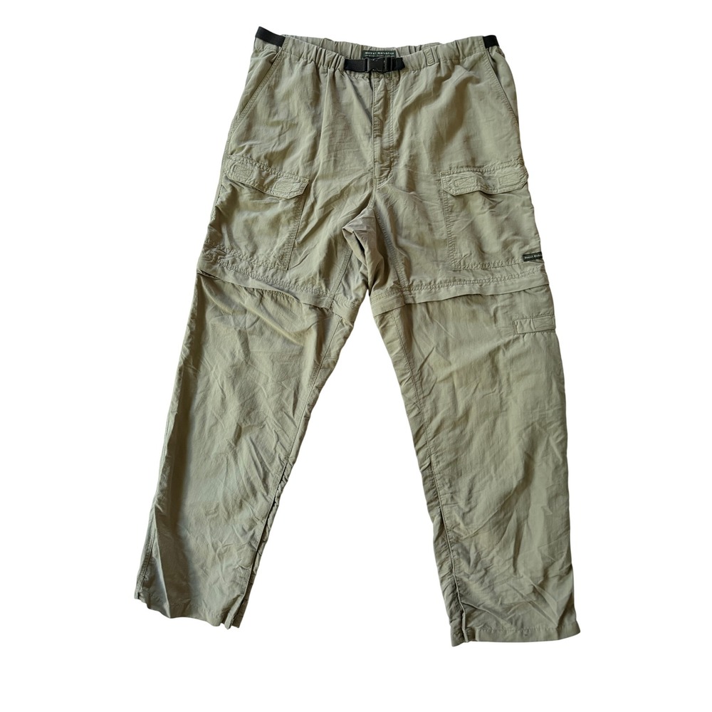 Royal Robbins Convertible Pants Women L Green Good Zip Off Hiking Cargo Utility